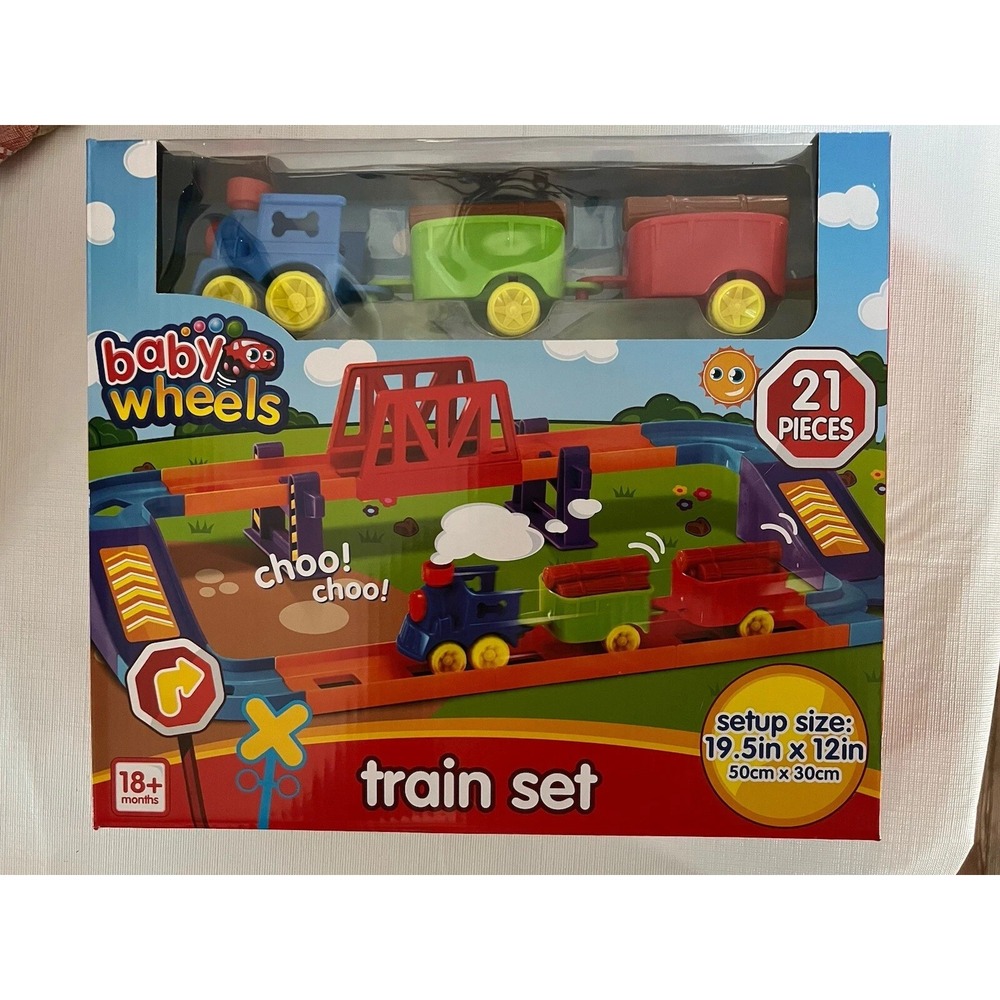 Baby Wheels 21 Piece Train Set‎ for Age 18 Months + NEW